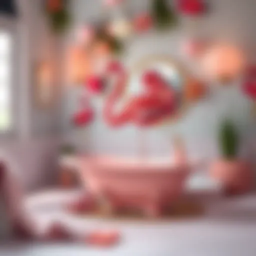 Flamingo Elegance in Bathroom Decor Elegant flamingo-themed bathroom decor showcasing vibrant colors and unique design elements