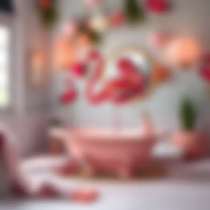 Flamingo Elegance in Bathroom Decor Elegant flamingo-themed bathroom decor showcasing vibrant colors and unique design elements