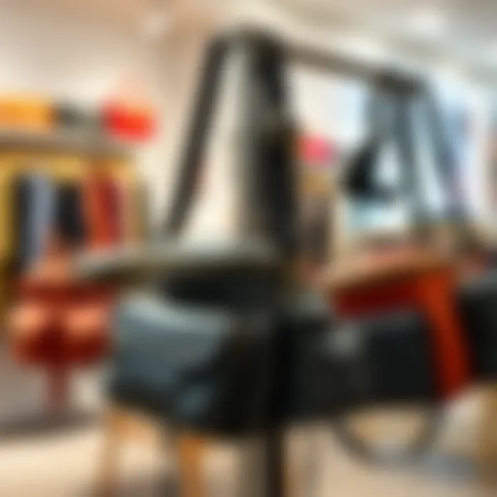 A vibrant collection of waist strap bags displayed in a trendy boutique.