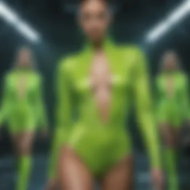 An artistic representation of the cultural significance of neon green fashion