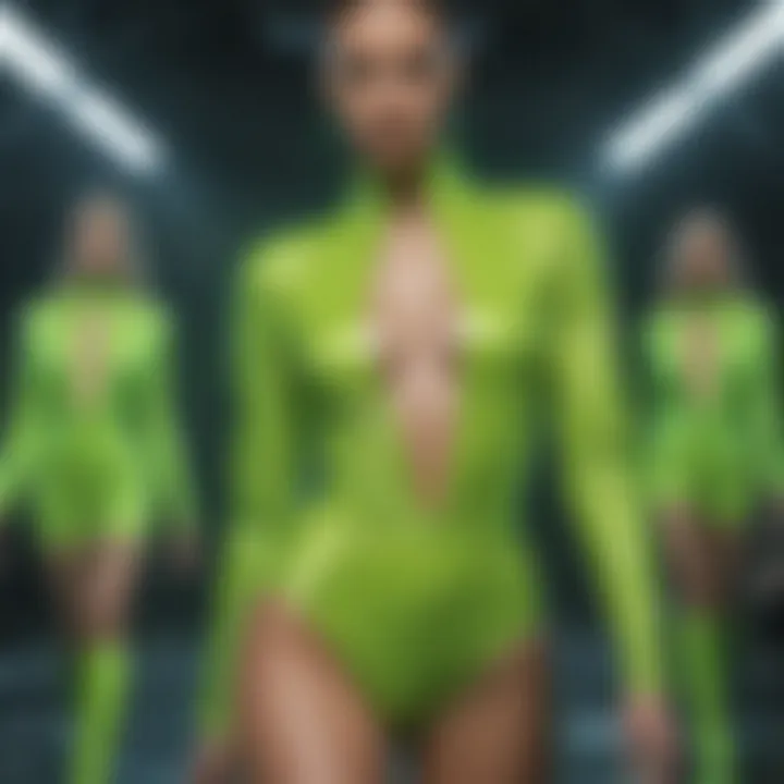 An artistic representation of the cultural significance of neon green fashion