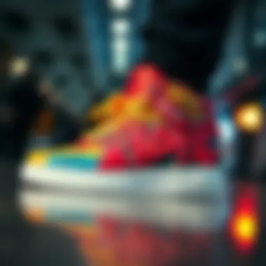 Vibrant graffiti art on sneakers