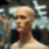 Realistic bald cap displayed on a mannequin