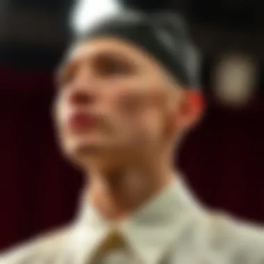 Application of bald cap in a theatrical performance