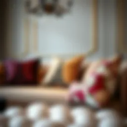 A collection of Parisian throw pillows on a chic sofa