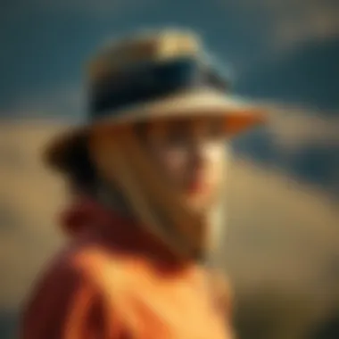 A stylish hiking hat with a neck cover designed for outdoor enthusiasts.