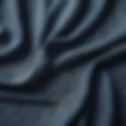 A close-up of denim fabric showcasing its texture