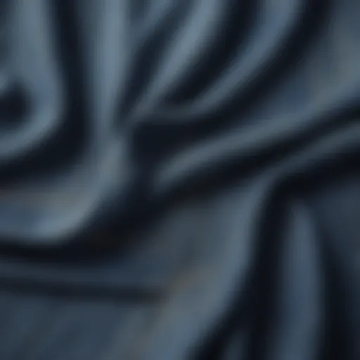A close-up of denim fabric showcasing its texture