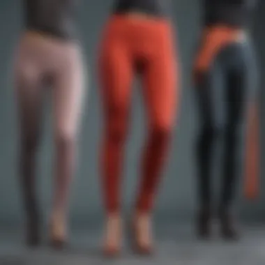 A diverse range of fleece lined leggings in various colors