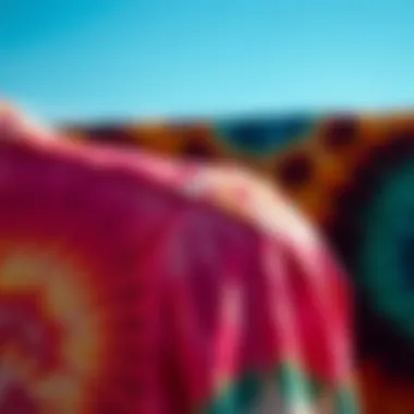Close-up of tie dye patterns showcasing intricate designs