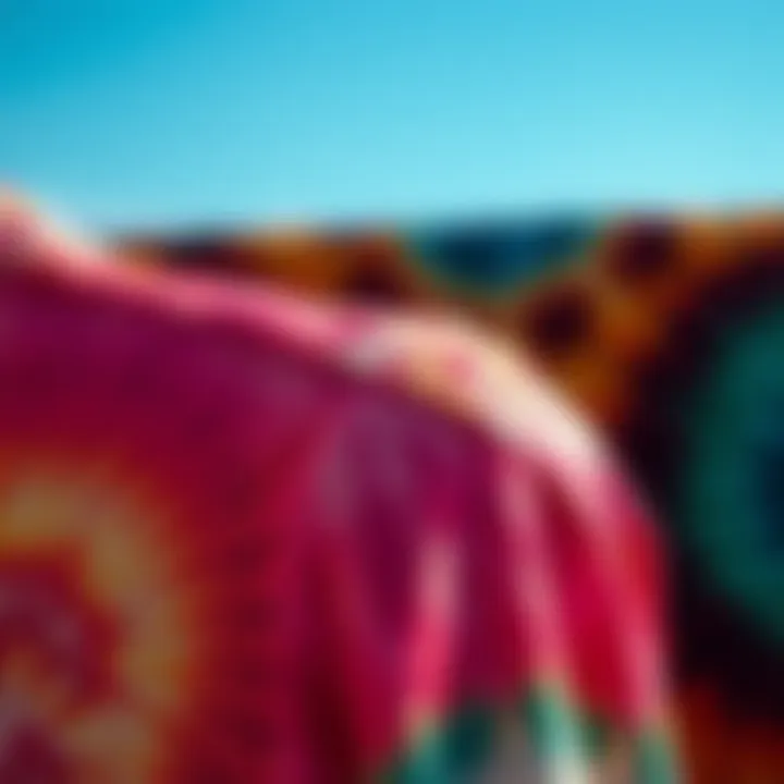 Close-up of tie dye patterns showcasing intricate designs