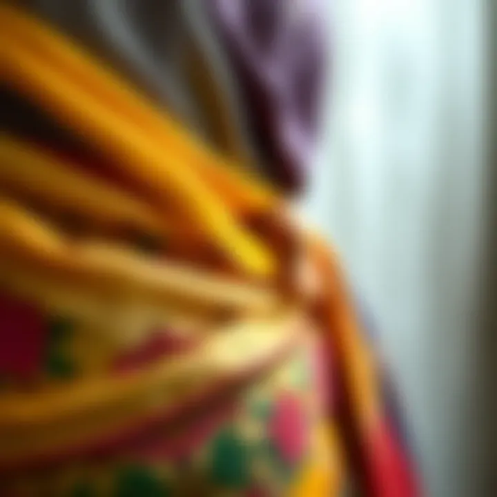 A close-up of a beautifully maintained belly dance wrap, highlighting fabric care techniques.