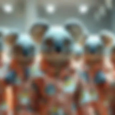 An artistic display of various koala pyjama designs