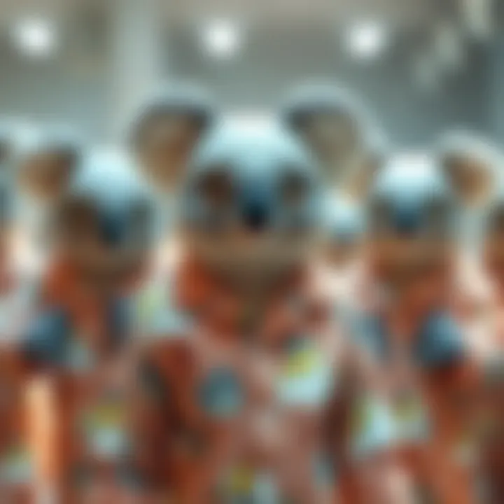 An artistic display of various koala pyjama designs