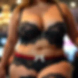 Elegant plus size mesh underwear set showcasing intricate designs