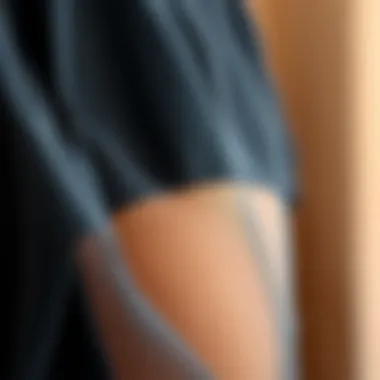 Close-up of breathable mesh fabric highlighting its texture