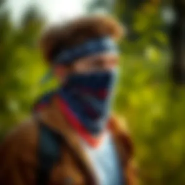 Outdoor Use of UV Bandanas Person wearing UV bandana outdoors