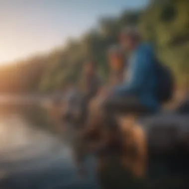 Group enjoying a fishing outing with UV gear