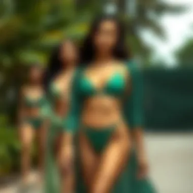 Diverse Body Types in Green Cover Ups Model showcasing different body types in green cover ups