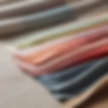 A close-up of sustainable fabric swatches, highlighting the eco-friendly materials used in cottagecore fashion.