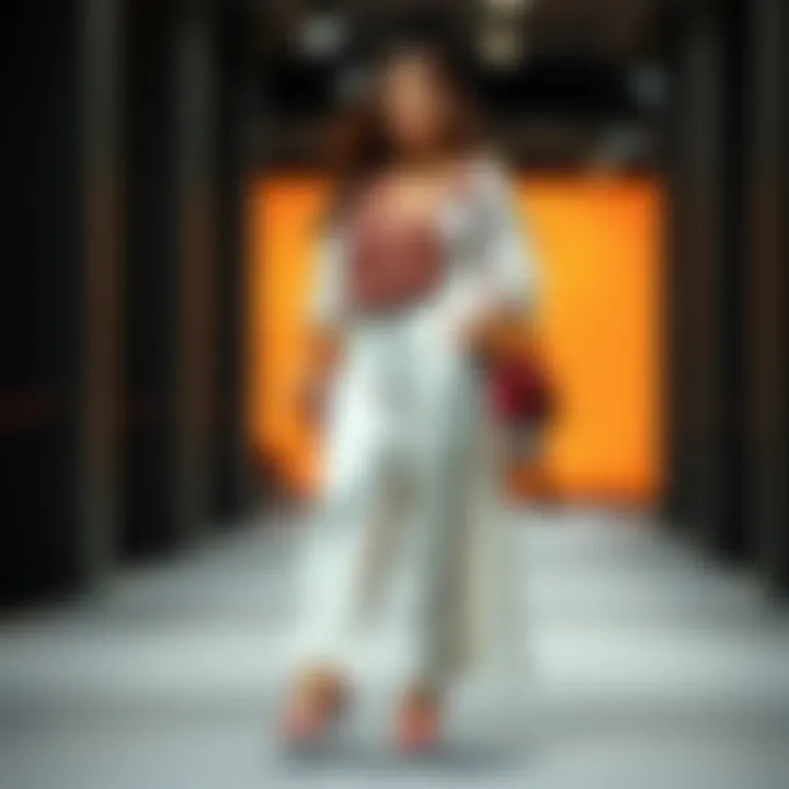 Chiffon pants styled with a vibrant blouse and accessories