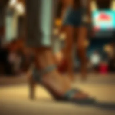 Fashionable Outfit with Snake Skin Sandals Fashionable outfit styled with snake skin sandals