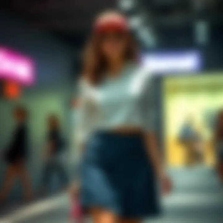 Versatile Styling with the Flare Tennis Skirt A stylish individual showcasing various styling options for a flare tennis skirt