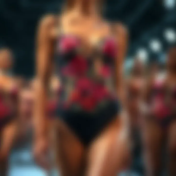 A display of various floral bodysuit designs