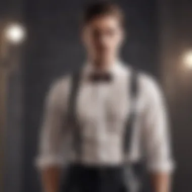 Classic leather suspenders paired with a stylish ensemble