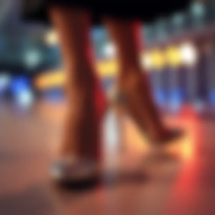 A step-by-step visual of installing a non-slip insert in a high heel