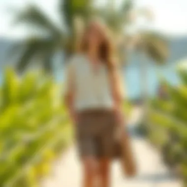 A stylish cotton tunic paired with breathable shorts