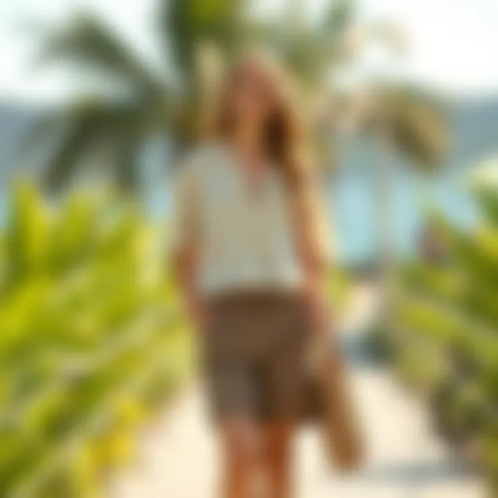 A stylish cotton tunic paired with breathable shorts