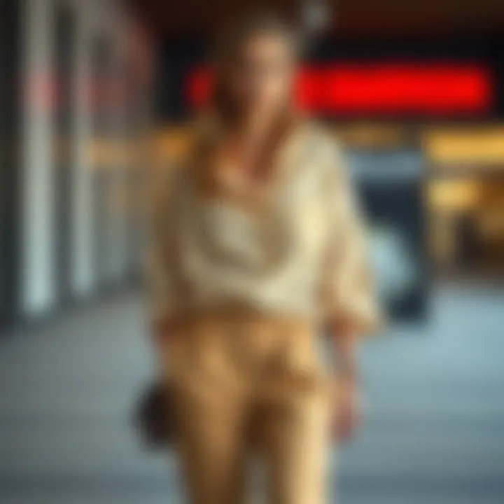 A cozy oversized shirt paired with relaxed-fit trousers