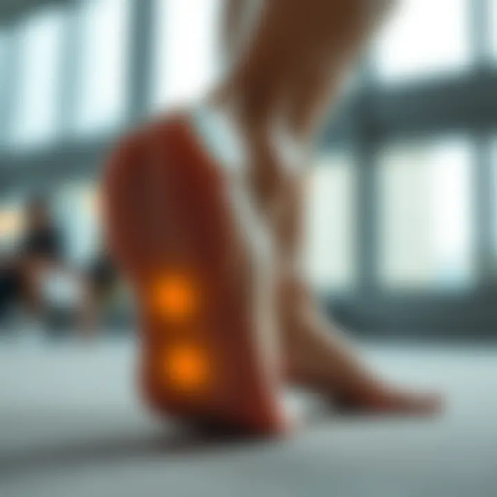 Graphic illustrating foot pain relief techniques with metatarsal pads.