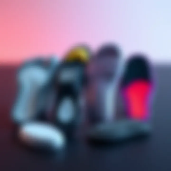 Variety of metatarsal pads arranged to show different designs and functions.