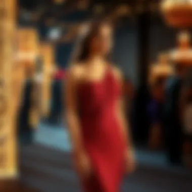 Model wearing the Missord one shoulder dress at a formal event, highlighting its elegant fit and movement.