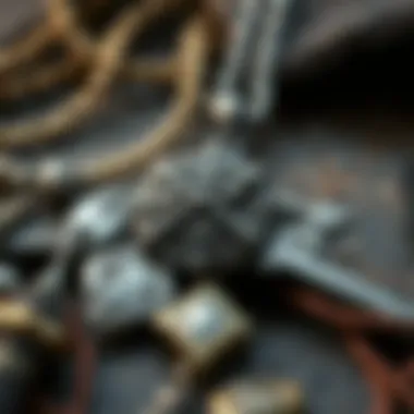 Materials and Craftsmanship of Norse Necklaces Close-up of materials used in Norse necklaces like silver and amulets