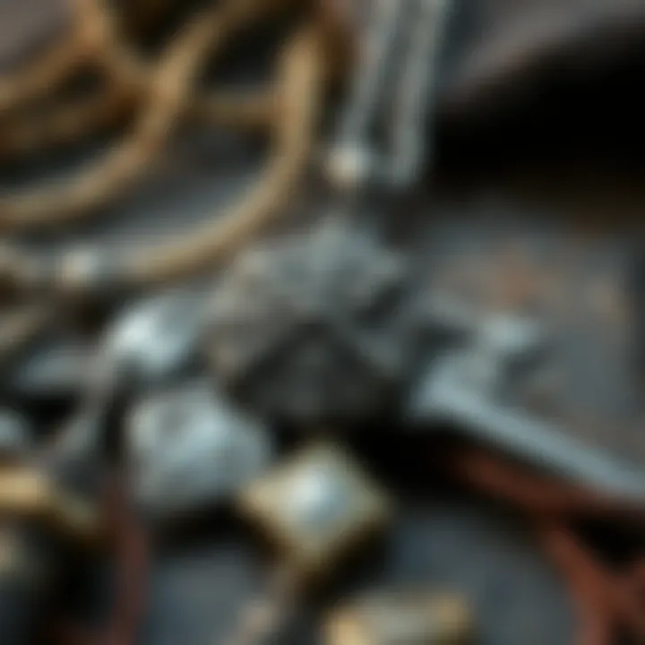 Materials and Craftsmanship of Norse Necklaces Close-up of materials used in Norse necklaces like silver and amulets