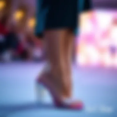 Fashionable outfit paired with clear heel strap shoes