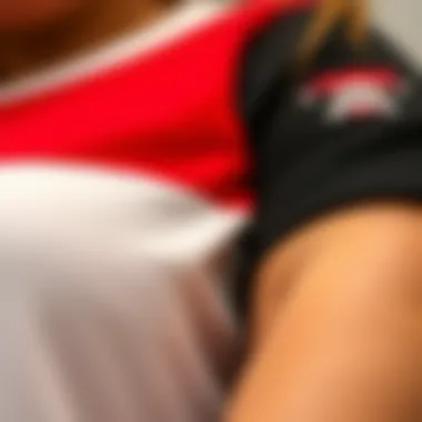 Close-up of fabric texture and print details on Harley Quinn shirts