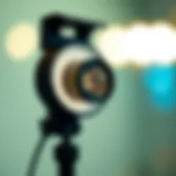 Close-up view of a portable clip light showcasing its design and functionality