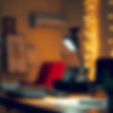 Portable clip light in action, illuminating a workspace