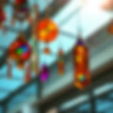 Vibrant Rainbow Crystal Suncatchers Vibrant display of rainbow crystal suncatchers catching sunlight