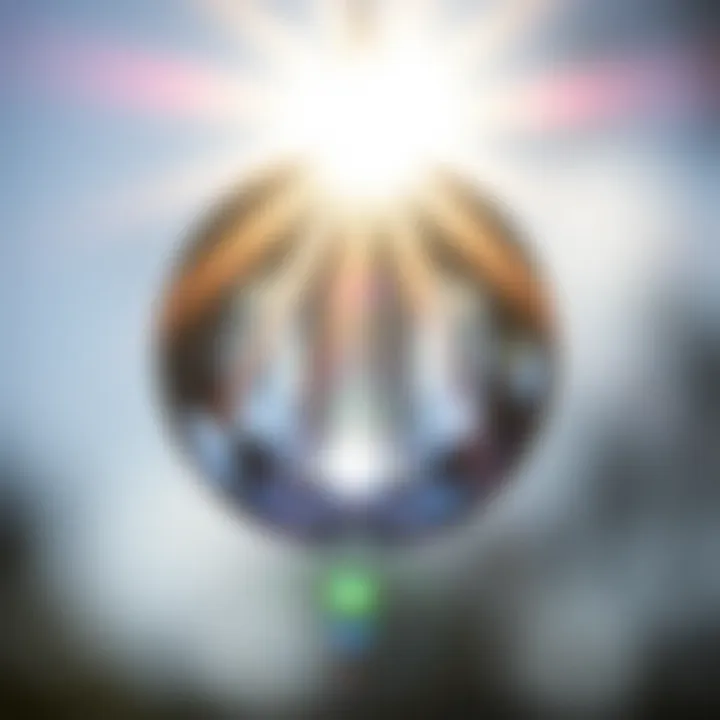 Light Refraction Through Crystal Close-up of a suncatcher refracting light into a spectrum