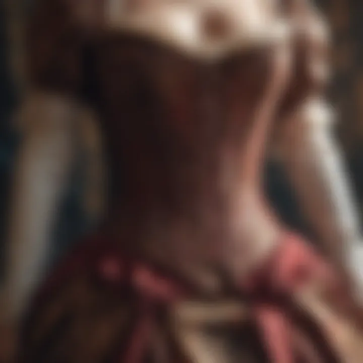 Corset being worn over a layered Renaissance dress