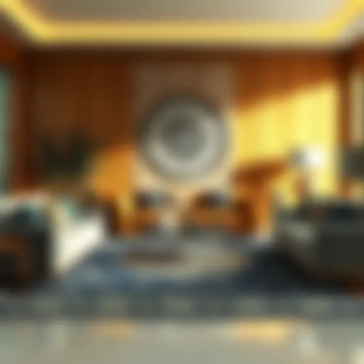 Furniture Arrangement Inspired by Sacred Geometry Elegant furniture arrangement reflecting sacred geometric principles