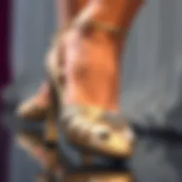 Elegant satin ballroom dance shoe showcasing intricate design