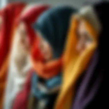 An array of scarves in various colors arranged aesthetically.