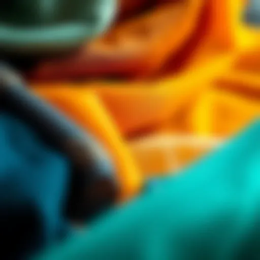 Exploring Scarf Materials for Hijab A close-up view of different scarf materials showcasing texture and flow.