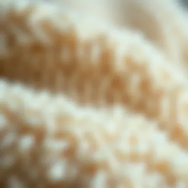 Close-up of soft sherpa fabric showcasing texture and comfort